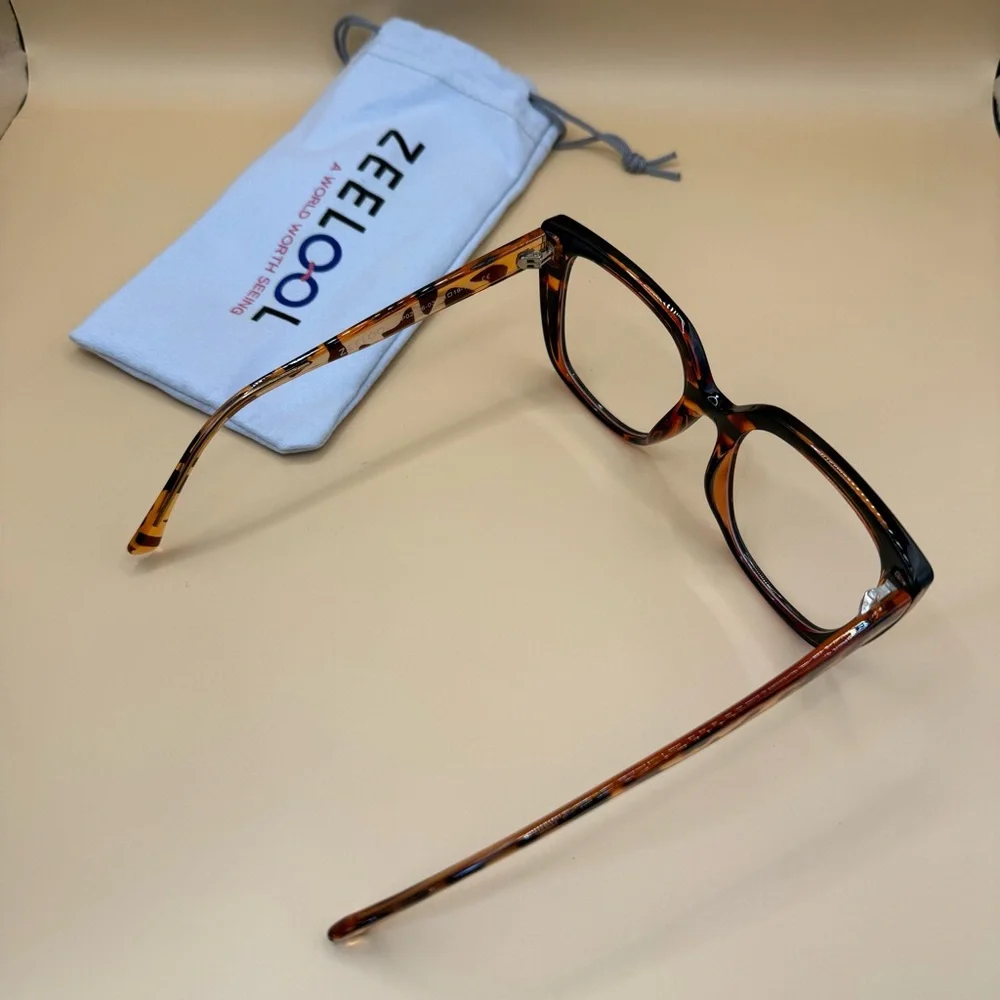 Zeelool Brown Glasses Frames, No prescription - Picture 6 of 6